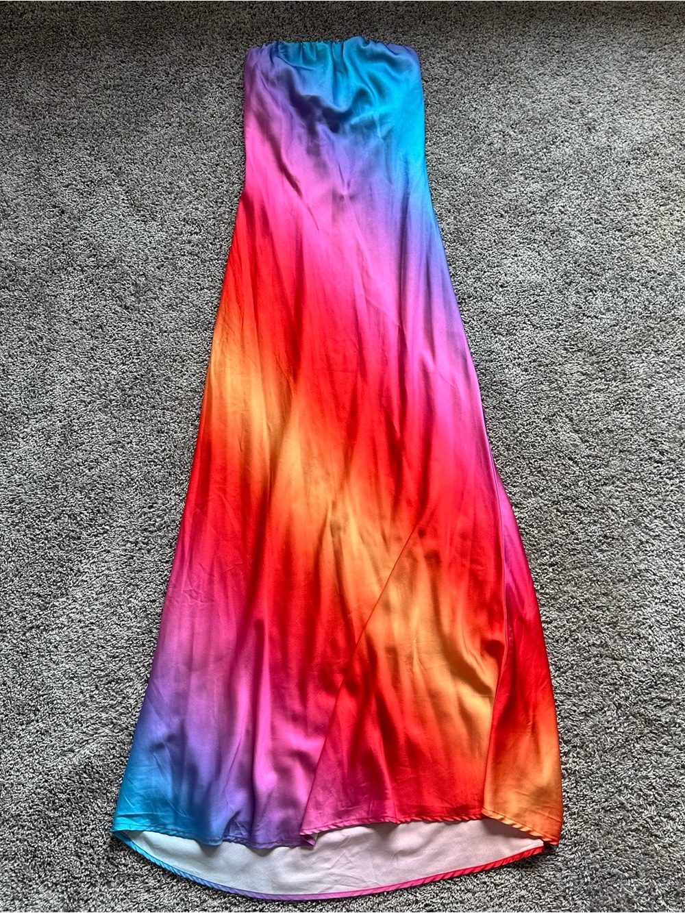 Show Me Your MuMu Rainbow Ombre Strapless Maxi Dress